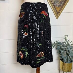 Anthropologie Maeve Garden Glitz Skirt, Size 6 Sequins Holiday Cocktail Party